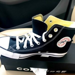 Brand new black high top converse